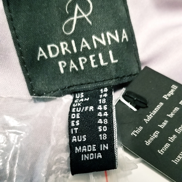 Adrianna Papell Lilac Gray Sequin Beaded long Dress - Picture 12 of 14